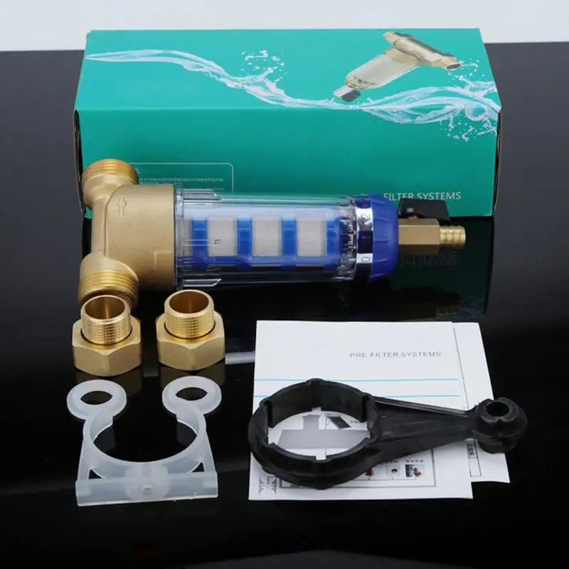 

Pre-Filter Descaling Tap Water Well Water Purifier Stainless Steel Mesh Pre-filter Backwash Pressure Gauge
