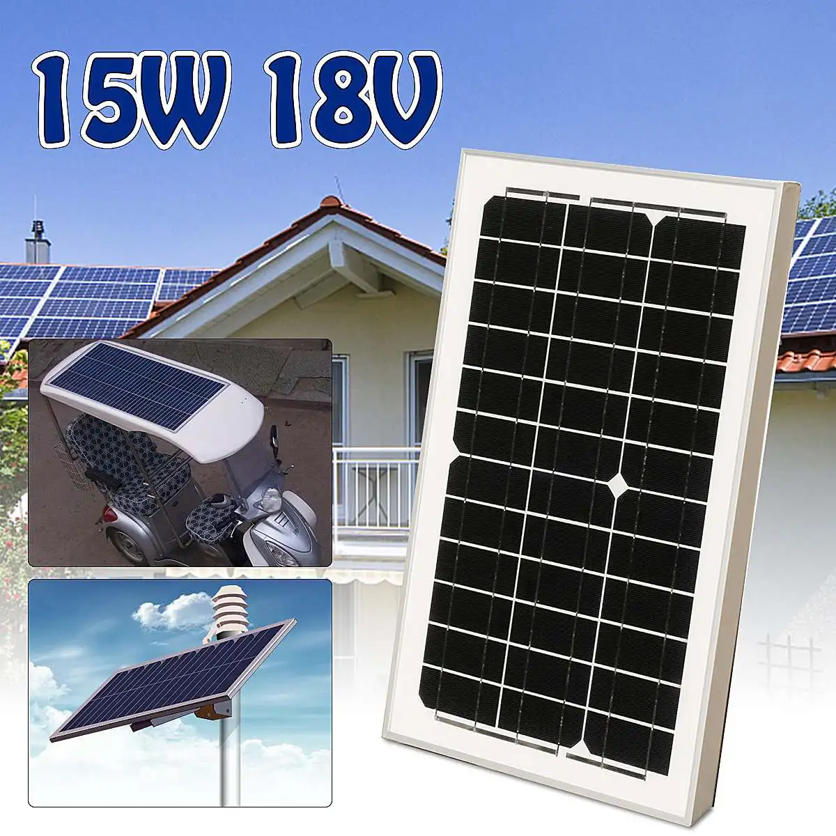 

KINCO 15W 18V High Conversion Efficiency DIY Solar Panel Waterproof Monocrystalline Silicon Solar System For Car Battery