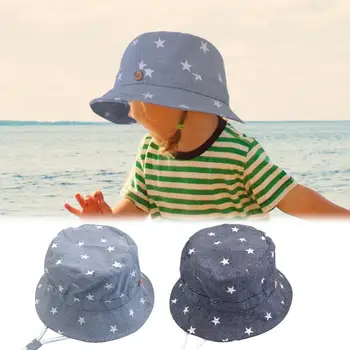 

Soft Denim Cotton Summer Baby Sun Hat Bucket Hat Denim Cotton Toddler Kids Tractor Cap Infant Boys Girls Kids Bucket Cap for Kid