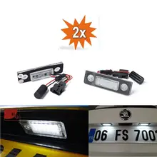 2 PCS Per Skoda Octavia Roomster 5J Errore di Trasporto 2 xLED Numero di Targa Della Lampada Della Luce UK