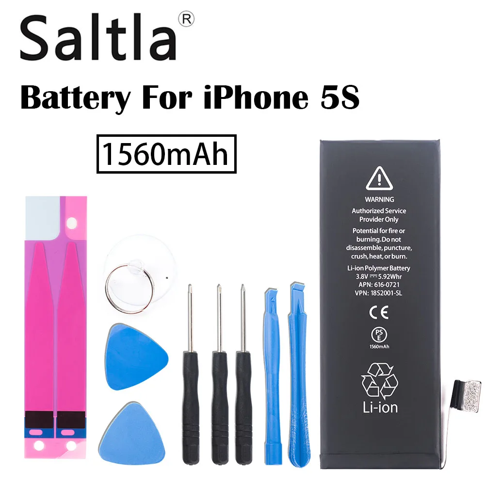 100% оригинальная Saltla батарея для iPhone 5S реальная емкость 1560mAh Новая 5C5S запасная