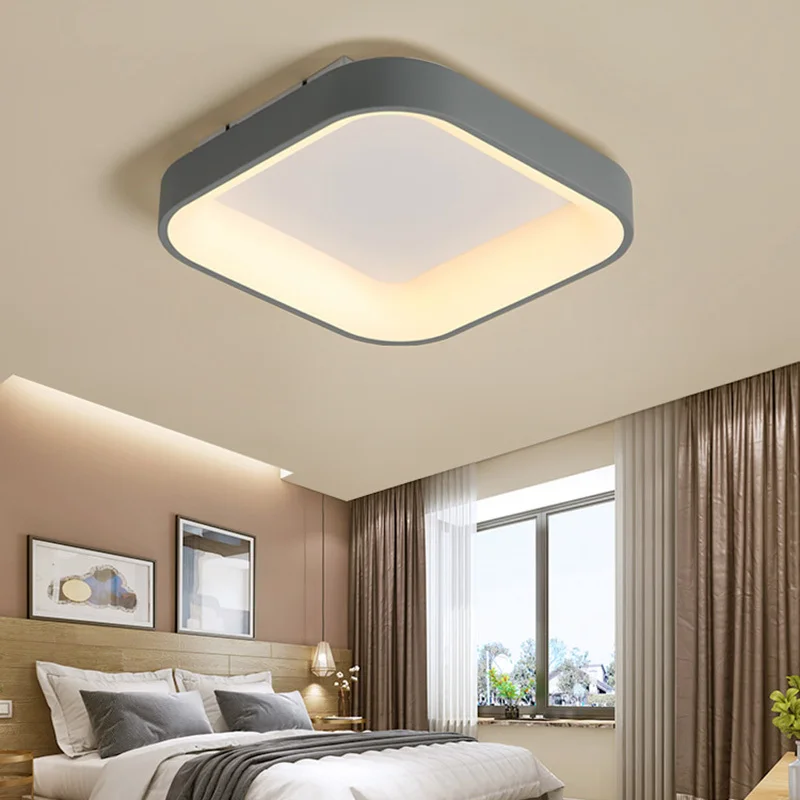 Круглые/квадратные/треугольные современные светодиодные потолочные лампы для гостиной, спальни, кабинета, плафон с регулируемой яркостью, потолочные светильники