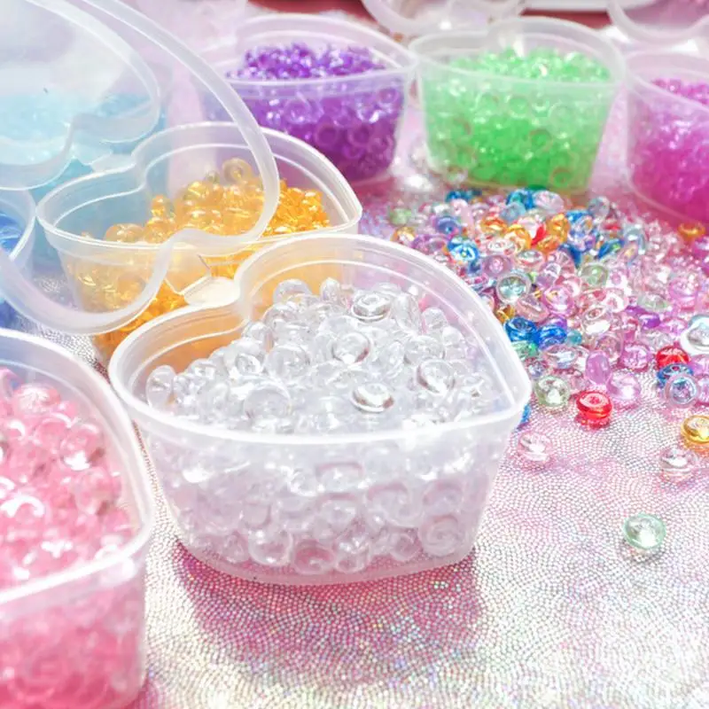 

Heart Shaped Slim Storage Box With Cover Transparent Seal Plastic Snowflake Plasticine Foam Ball Box 24 Pieces