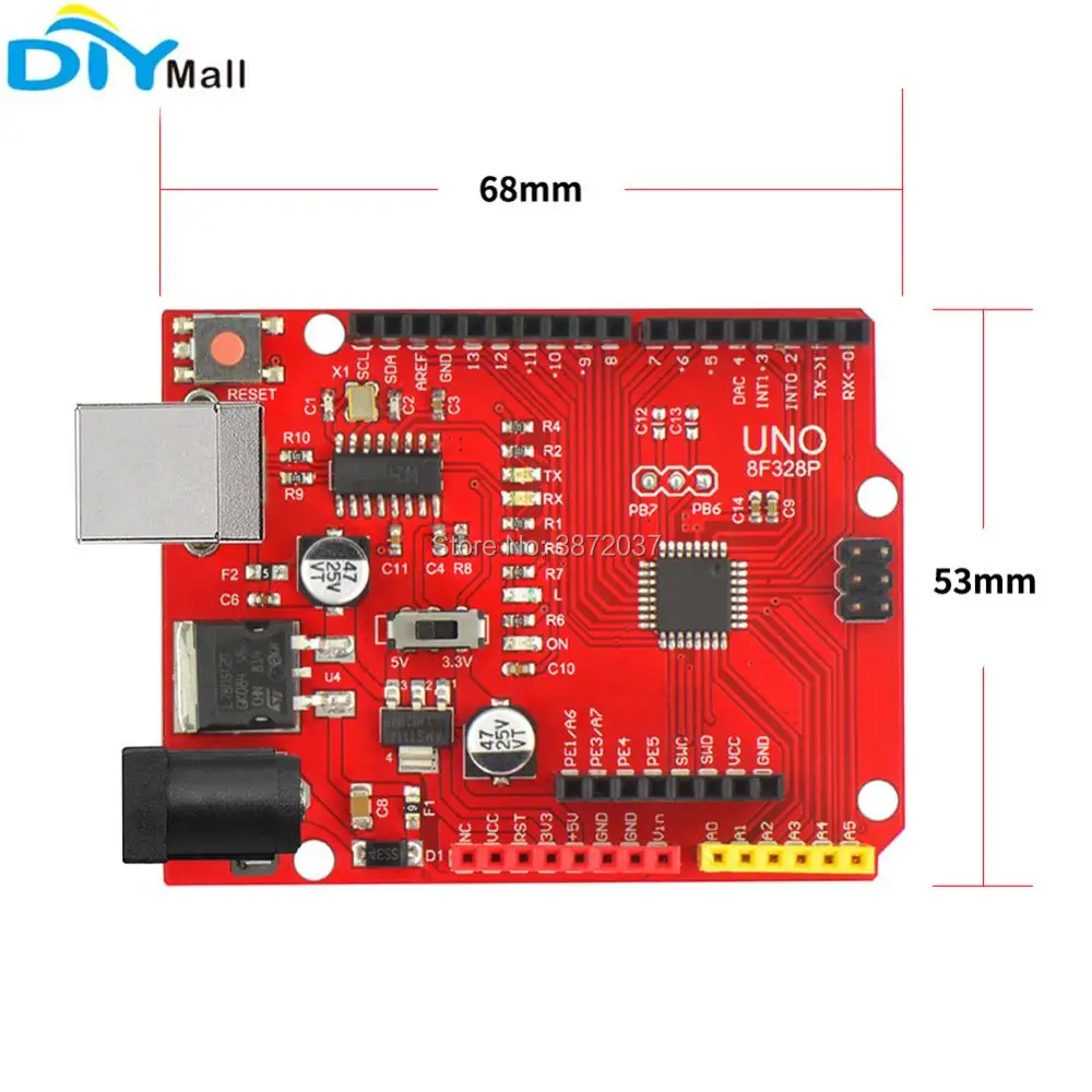 5 шт./лот LGT8F328P LQFP32 UNO макетная плата CH340G USB к серийному микроконтроллеру для Arduino R3