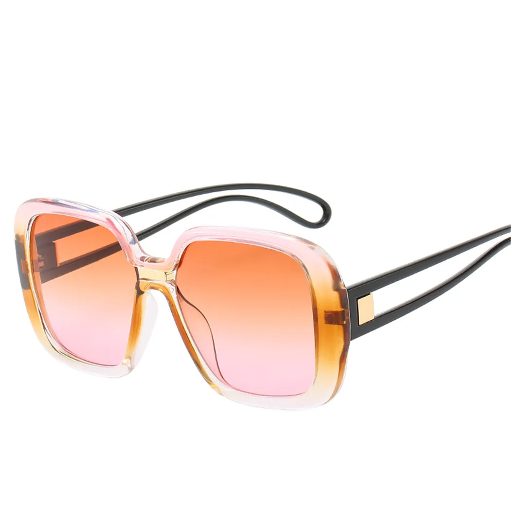 New Women Sunglasses European And American Ladies Sunglasses Trend Transparent Vintage Shining Oversize Frame Sun Glasses Shade