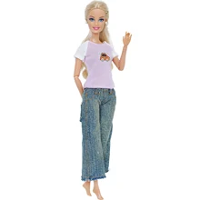 Высококачественная летняя одежда, повседневная одежда, блузка, Милая футболка с рисунком машины, брюки, Одежда для кукол Барби, аксессуары