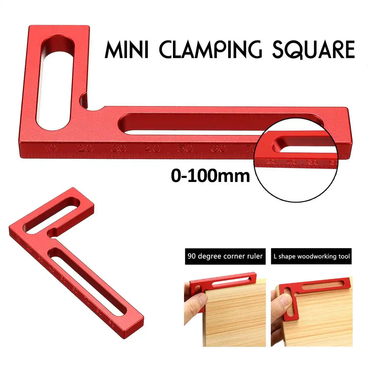 100mm 90 Precision Woodworking Tool L-squre Mini Clamping Squares Protractors Angle Clamping Square Tool