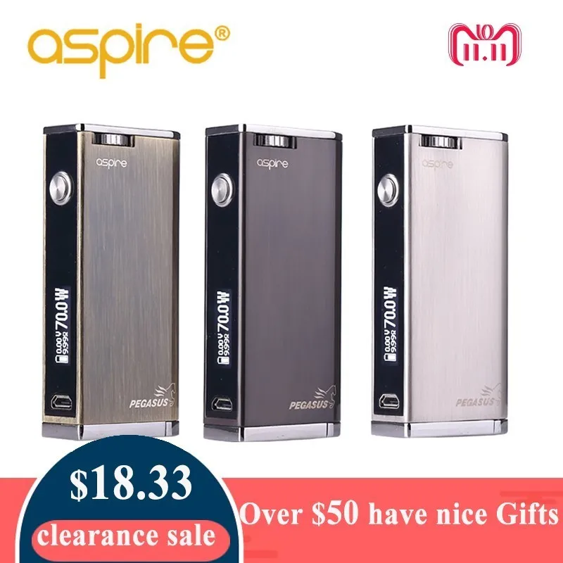 E Cigarette Mod Aspire Pegasus 70W TC Box Mod 0.86 inch Display Vaping Mod Fit RTA RDTA Vape Tank Without 18650 Battery Mod