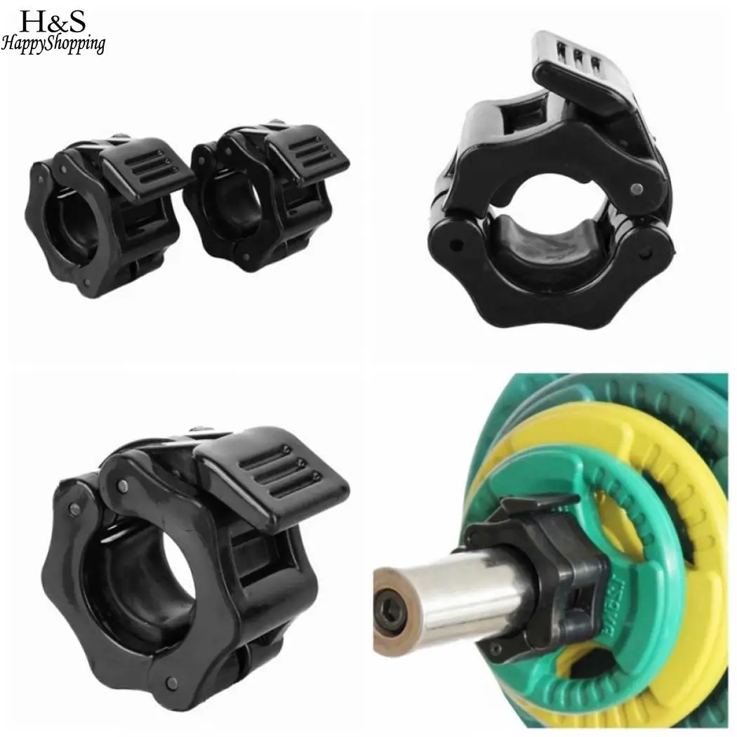 lifting Collar 0inch Black Weight Fitness 2 Lock Clips Barbell Buckle