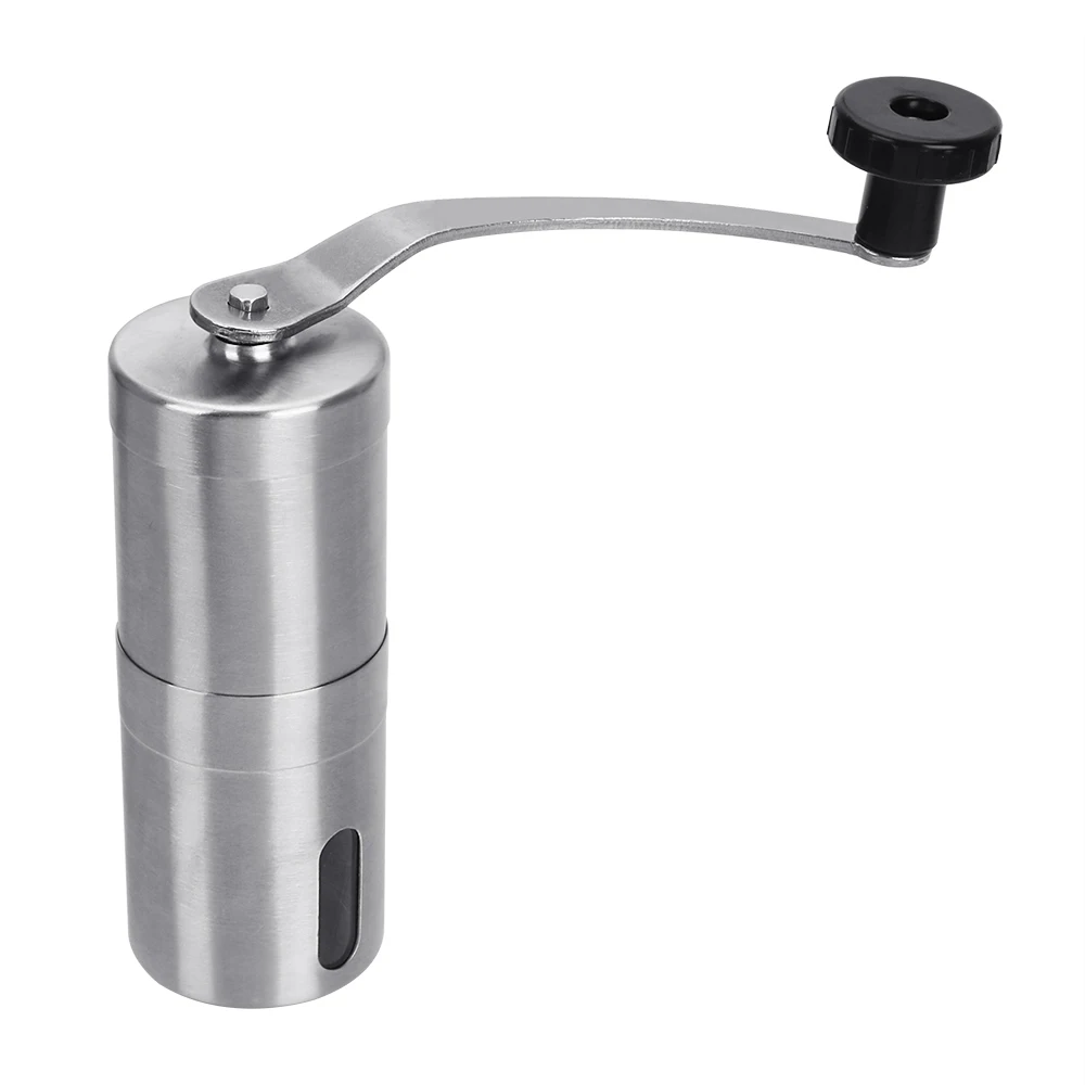 Coffee Bean Grinder Seeds Mill Silver Burr Grinders Stainless Steel Mini Portable Hand Manual