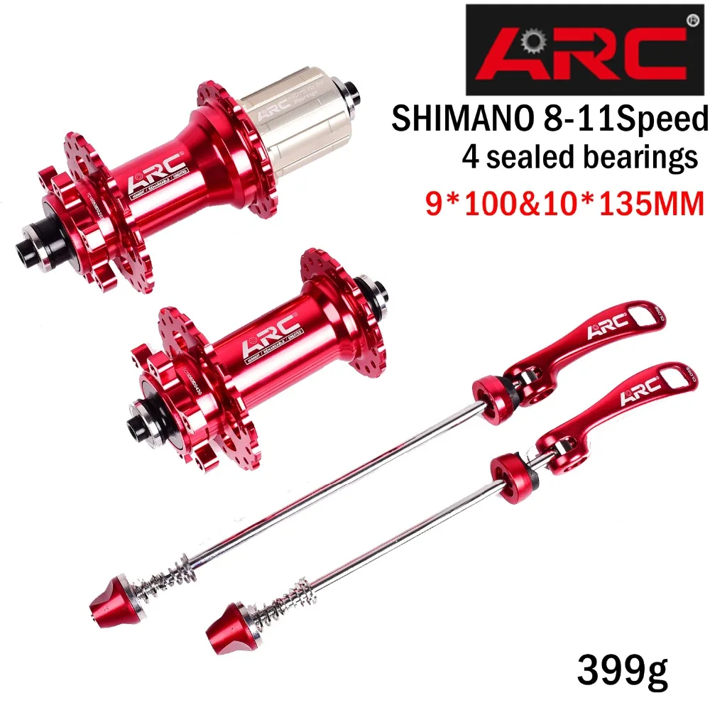 Online Cubo de bicicleta de arco sellado cojinete MTB bicicleta de montaña Cubo de liberación rápida Cubo de bicicleta 32 28 36 agujeros freno de disco QR 4 rodamientos 4 peones