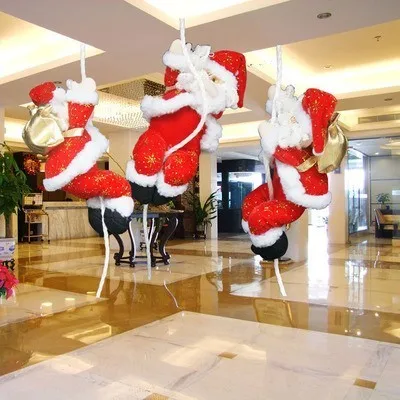 Christmas Decorations Ladder Climbing Rope Santa Claus Christmas Ornaments Christmas Scene Layout Shopping Mall Home Layout