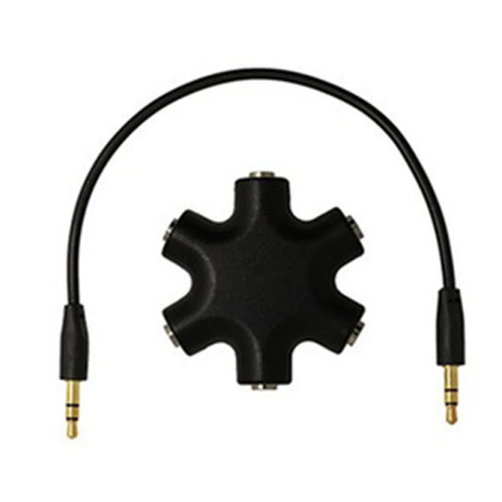

5-Way Lightweight Splitter Durable Travel Connector Headphone Multi 3.5mm Smartphone Hub