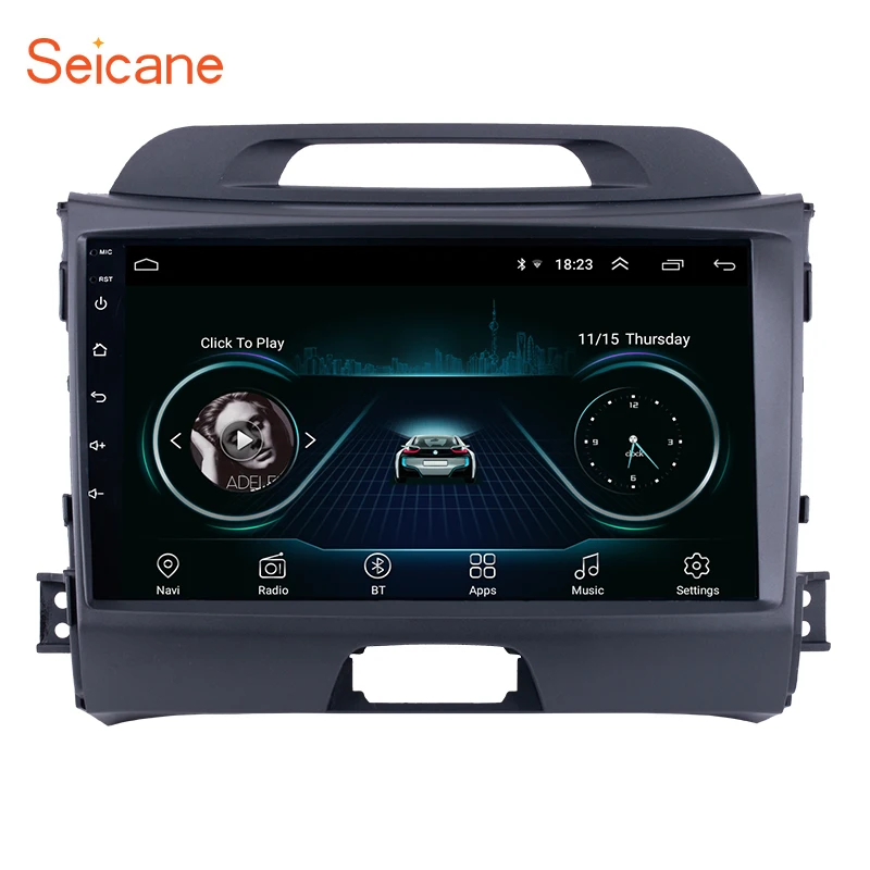 

Seicane Android 8.1 9 inch Wifi Car Head Unit Radio Audio GPS Multimedia Player For 2010 2011 2012 2013 2014 2015 KIA Sportage