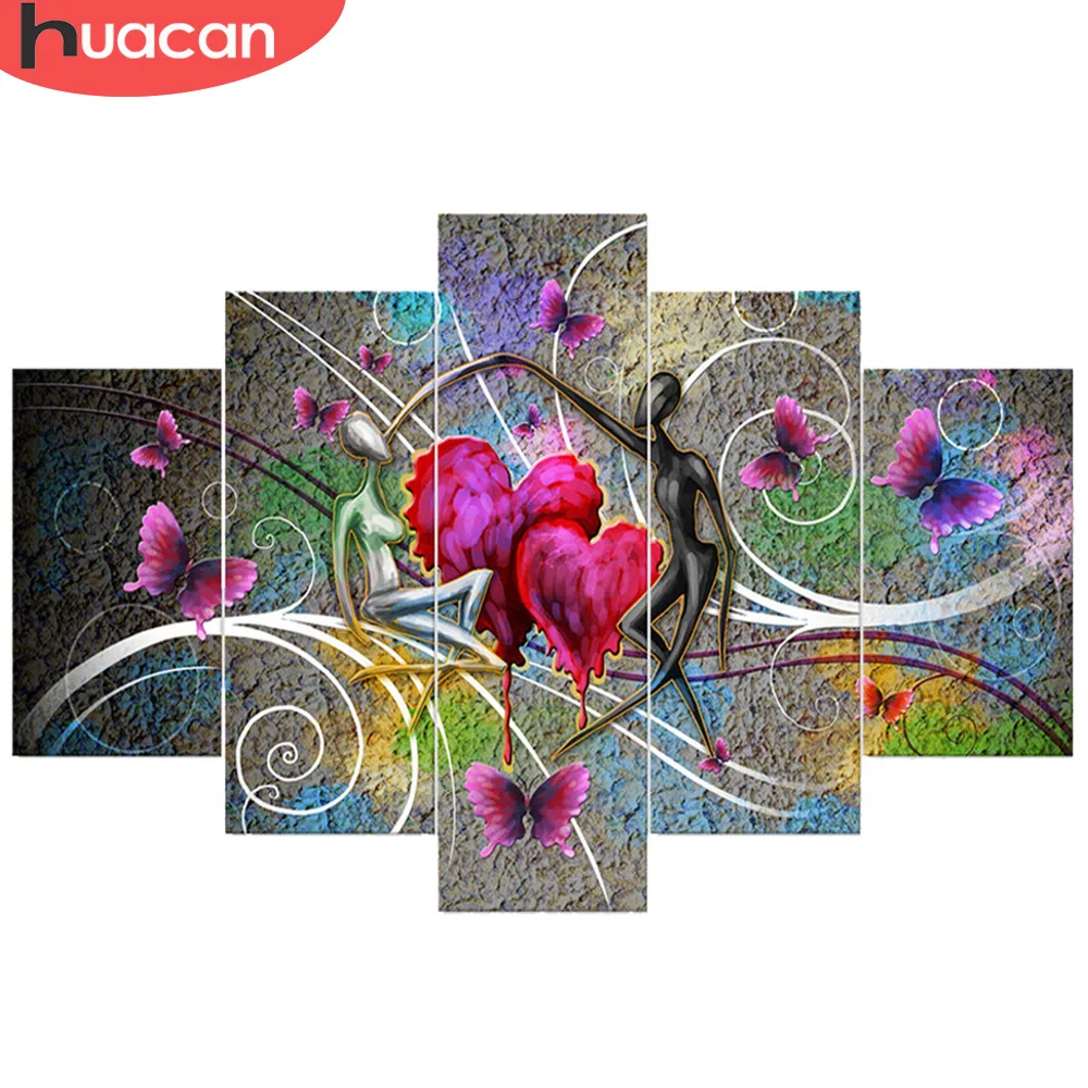 

HUACAN 5pcs Diamond Painting Full Drill Square Scenery Diamond Mosaic Sale Scenic Pictures With Rhinestones Hobby And Handicraft