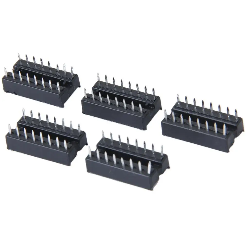 

5 X 16 Pin DIP IC Socket DIP 16 Adapter Black