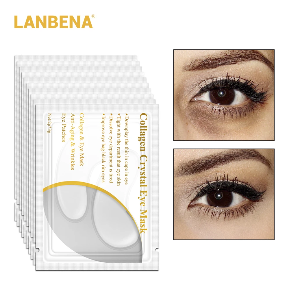10 Pairs = 20pcs Lanbena 24 K Gold Eye Mask Collagen Face Care Ageless Anti Aging Eye Bags Dark Circles Moisturizing Skin Care 10 Pairs = 20pcs Lanbena 24 K Gold Eye Mask Collagen Face Care Ageless Anti Aging Eye Bags Dark Circles Moisturizing Skin Care