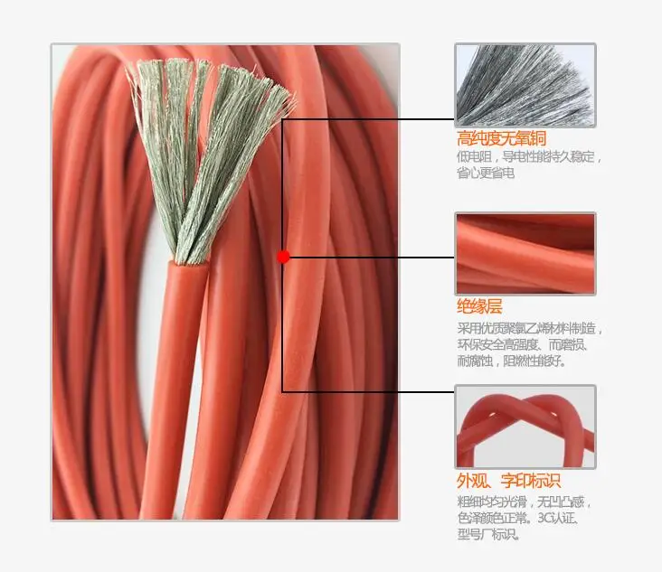 1 м высокотемпературный стойкий мягкий силиконовый проводной, 2AWG(35^ мм) Электрические Провода кабели, медные провода электрические провода кабели