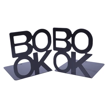 

Alphabet Shaped Metal Bookends Iron Support Holder Desk Stands For Books