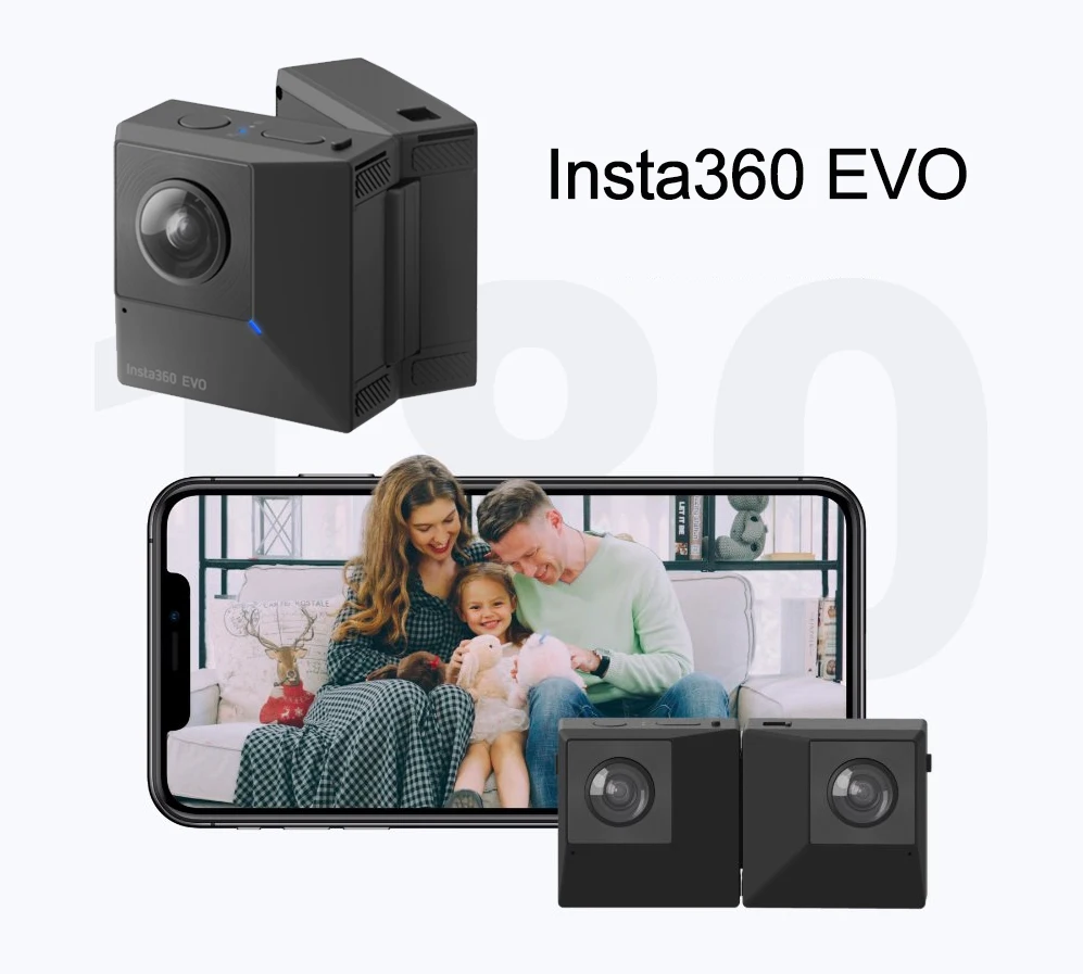 Insta360 EVO 5,7 K видео видеокамера для панорамной 360 Камера для устройств на базе Android и iPhone XS/Xs Max/XR/iPhone X/8/8 plus/7/7 plus/6s/6s плюс