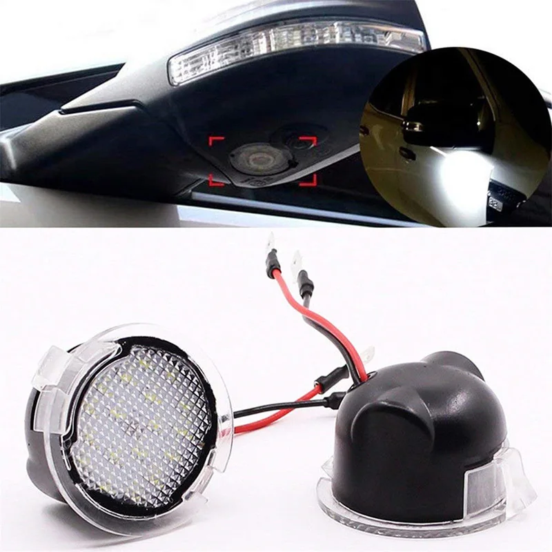

2pcs Car Side Under Mirror Rear View Puddle LED White Light 12V For Ford Taurus Mustang Edge Mondeo Fusion High Quality