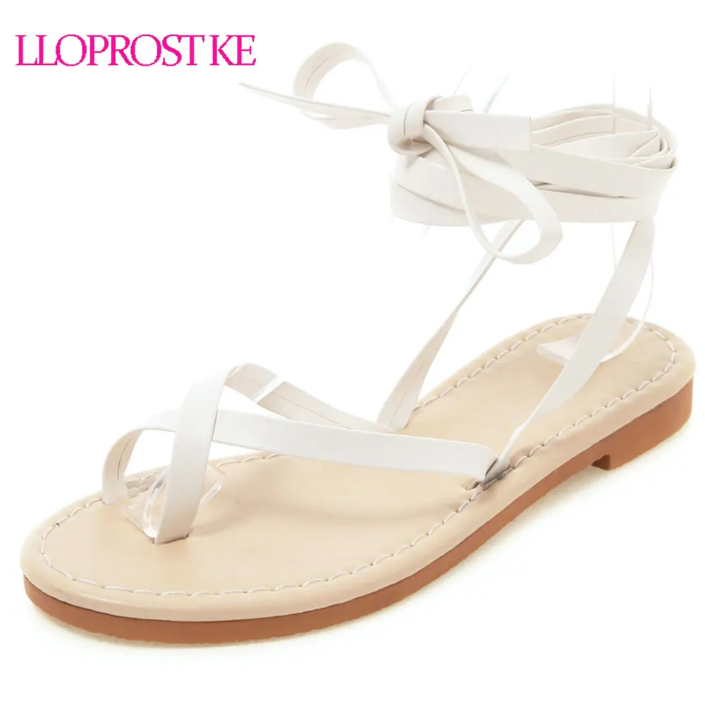 

Lloprost ke big size 50 summer beach vacation sandals women shoes woman casual Bohemia flat sandals shoes female footwear H155