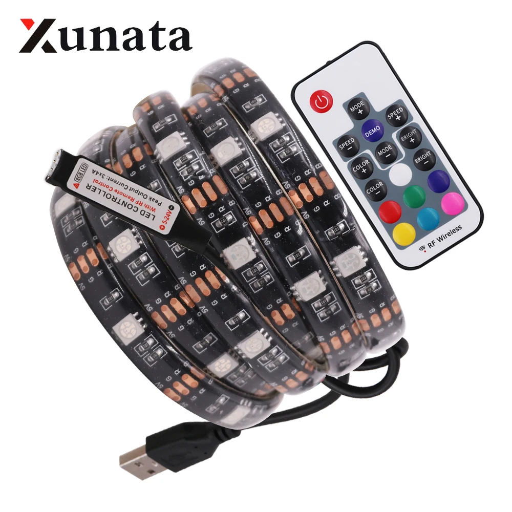 DC 5V USB 5050 RGB Светодиодная лента Цвет изменчивый ТВ Настольный экран фон смещение