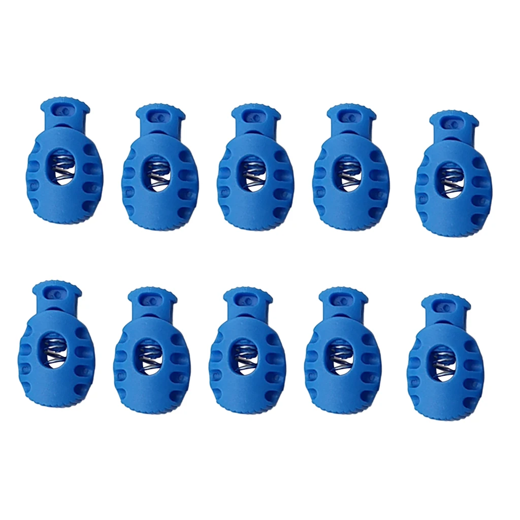 

MagiDeal 10 Sets Cord Lock Toggle Buckle Shock Cord Stopper with Metal Spring for Drawstrings on Clothing and Bags