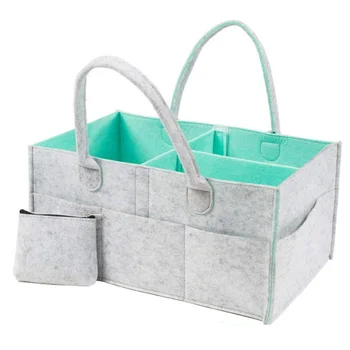

Baby Nappy Caddy Organiser Plus Free Purse - Nursery Storage Bin Baby Shower Gift Basket, Newborn Registry, Nursery Organiser