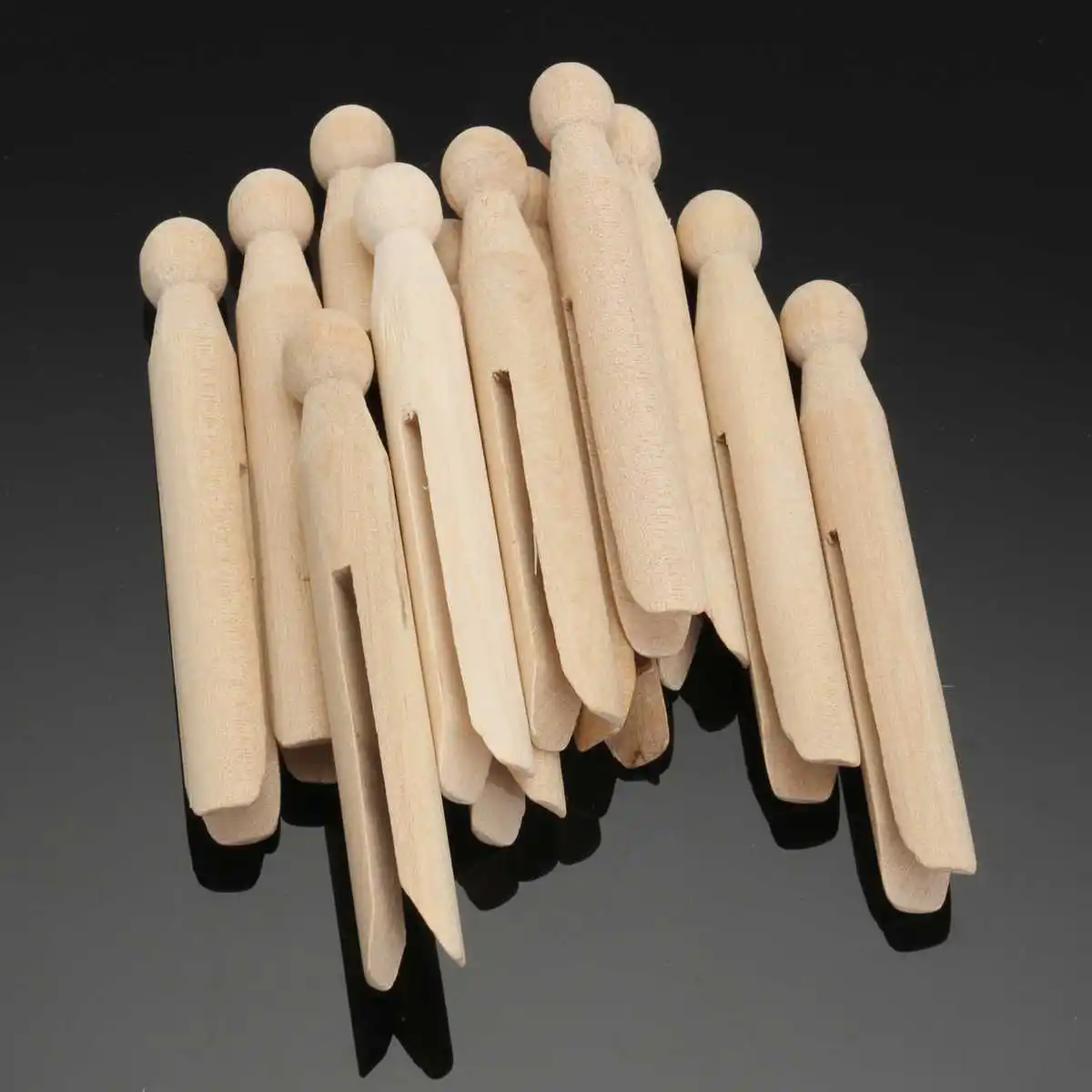 12pcs 11cm Natural wood dolly peg Traditional Dolly Style Wooden