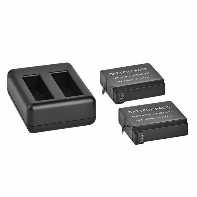 2 шт 3 8 V 1600 mAh AHDBT-401 батареи + двойной порт зарядное устройство для GoPro 4 |