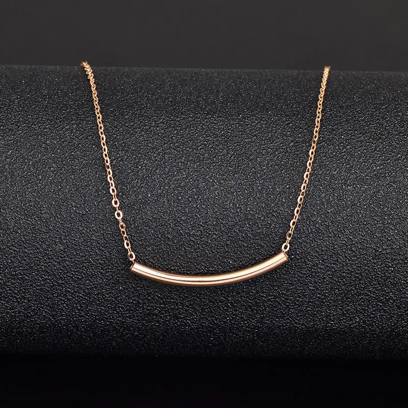 

FINE 18 INCH Solid 18K Rose Gold Necklace O Link Chain with Tube Necklace