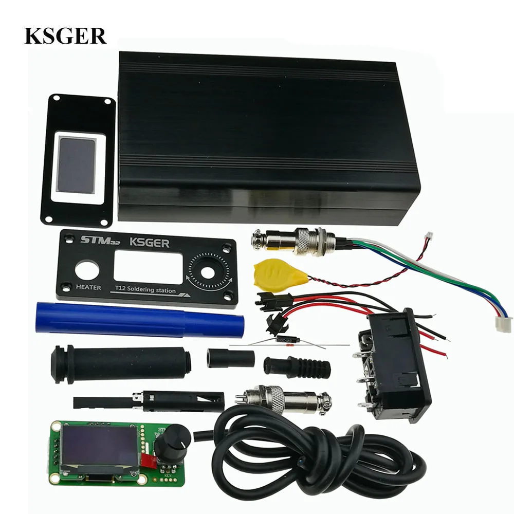 

KSGER V2.1S STM32 OLED 1.3 Size Screen T12 Digital Temperature Battery Controller 5 Core Silicone Wire 9501 Soldering Handle Set