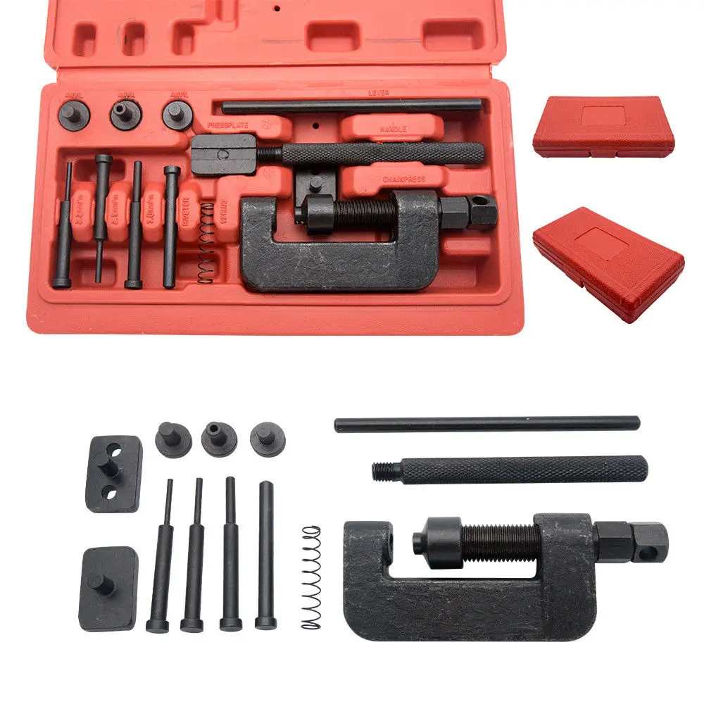 Tanie Heavy Duty łańcuch motocyklowy Splitter Link Breaker motocykl narzędzie do nitowania zestaw