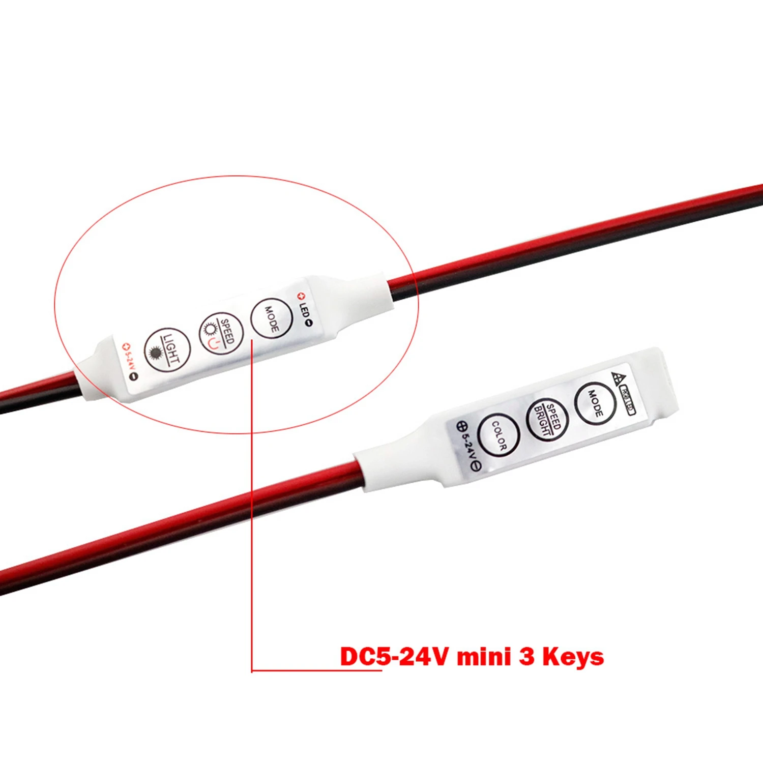 DC 5-24V Mini RGB Led Controller / Single Color LED Controler Dimmer with 2Pin Connector for led 3528 5050 5630 Strip Light JQ