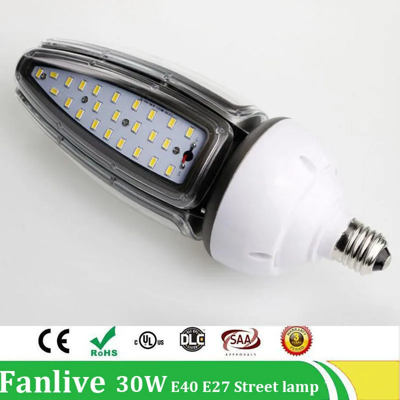 

5PCS/LOT Corn Bulb LED 30W 50W 80W 100W Aluminum Outdoor Road LED Street Lights Decorative Light Garden Spot Lamp AC85-265V