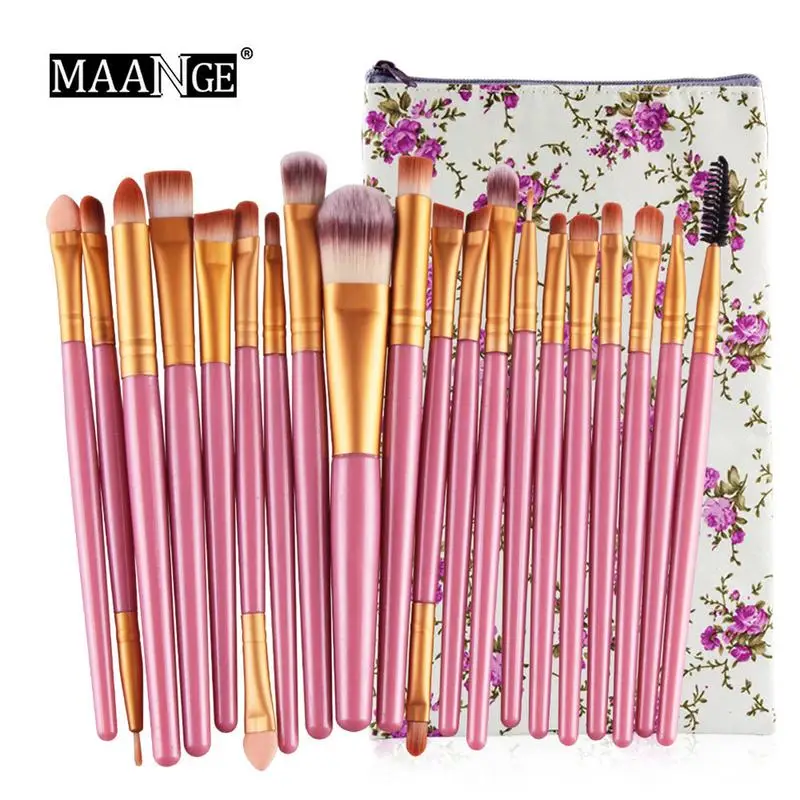 

20PCS Pro Eyeliner Foundation Brushes Makeup Set With Cosmetic Bag Eyeshadow Eyebrow Brush Kits Makeup Brushes Sets