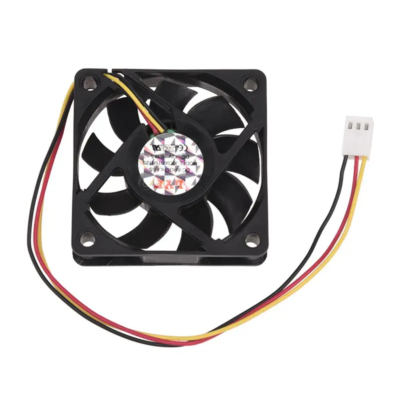 DC 12V 0.2A черный Пластик 3 контактный разъем ПК компьютер чехол Вентилятор