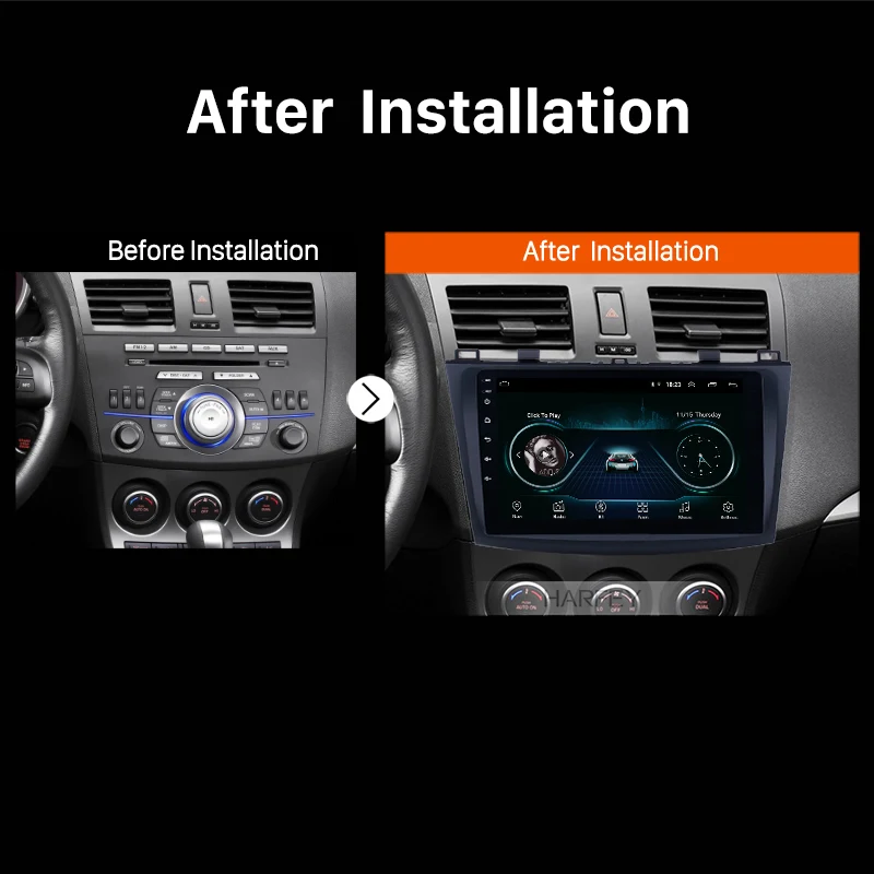 Автомобильная Мультимедийная система Harfey 9 дюймов Android 8 1 с GPS Bluetooth Wi Fi USB 1080P 2009 2010