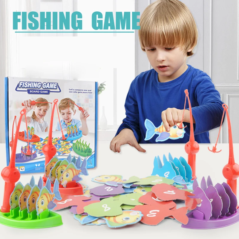 Classical Fishing Toys Set For Kids Educational Toys With Music Electric Rotating Fishing Game Interactive Toys for Children