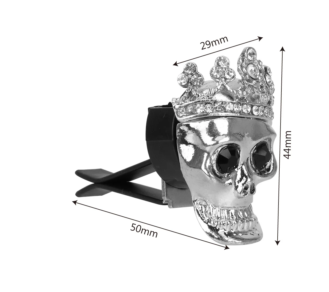 LEEPEE авто украшение металлический череп с короной автомобильный орнамент освежитель воздуха Авто аксессуары автомобильный парфюм воздушный выход клип