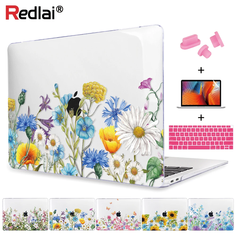 Redlai пластиковый жесткий чехол для Apple MacBook Air Pro retina 12 13 15 дюймов A1466 A1932 2019 Touch