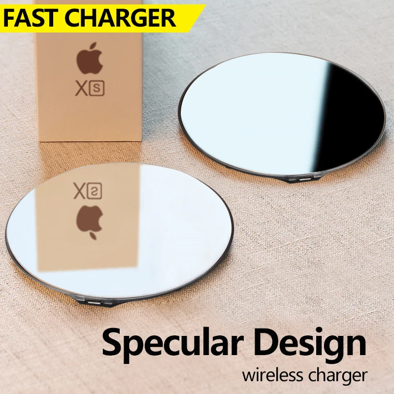 

VEEAII 10W Fast charger Wireless Charger For iPhone X XS Max XR mirror specular Design quick charge 3.0 For Samsung Galaxy S9