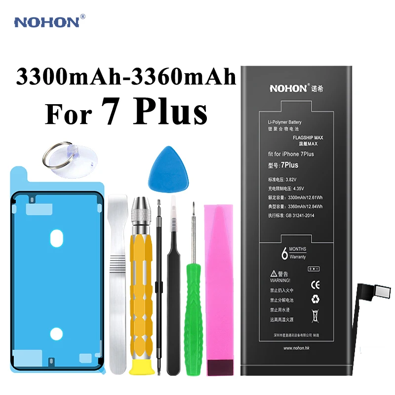 Nohon аккумулятор для iPhone 7 Plus X 7 P 7G iPhone7 7 Plus встроенные литий-полимерные аккумуляторы+ инструменты для Apple iPhone X 7 Plus 7 P батарея