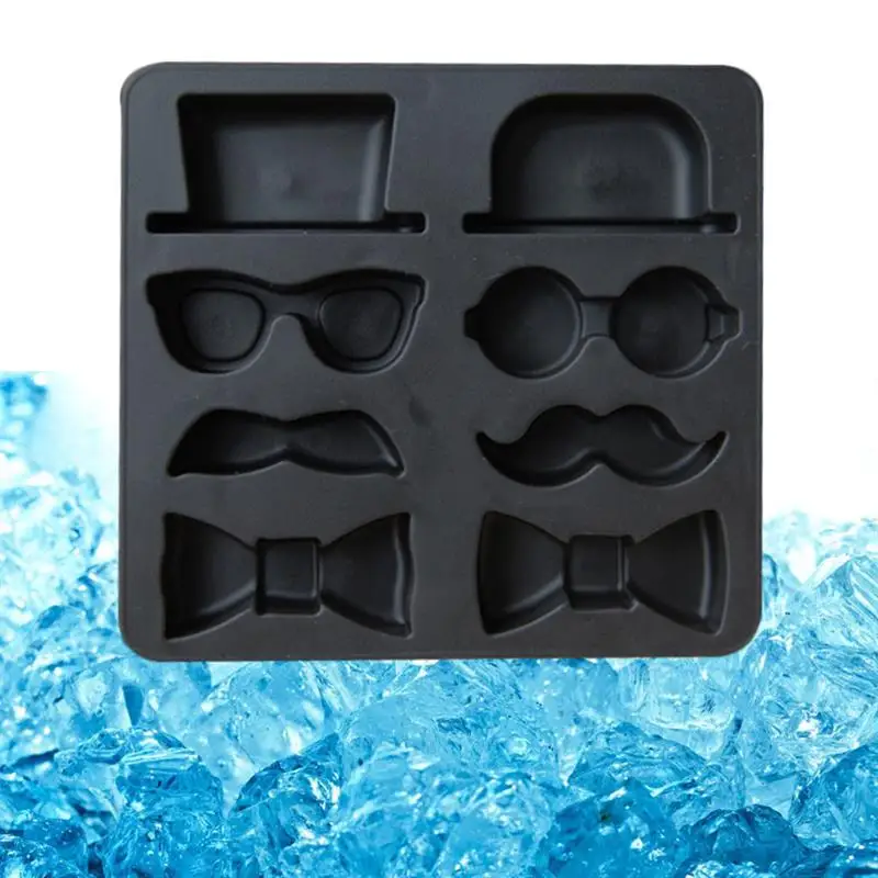 Креативные DIY Силиконовые джентльменский стиль ледяной куб борода шляпа галстук очки Силиконовые лотки для льда силиконовая форма для торта