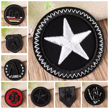 

Fine Letter Spider Star Embroidery Patches Iron On Round Appliques Arm Hats Badges High Quality DIY Decoration Clothes Stickers