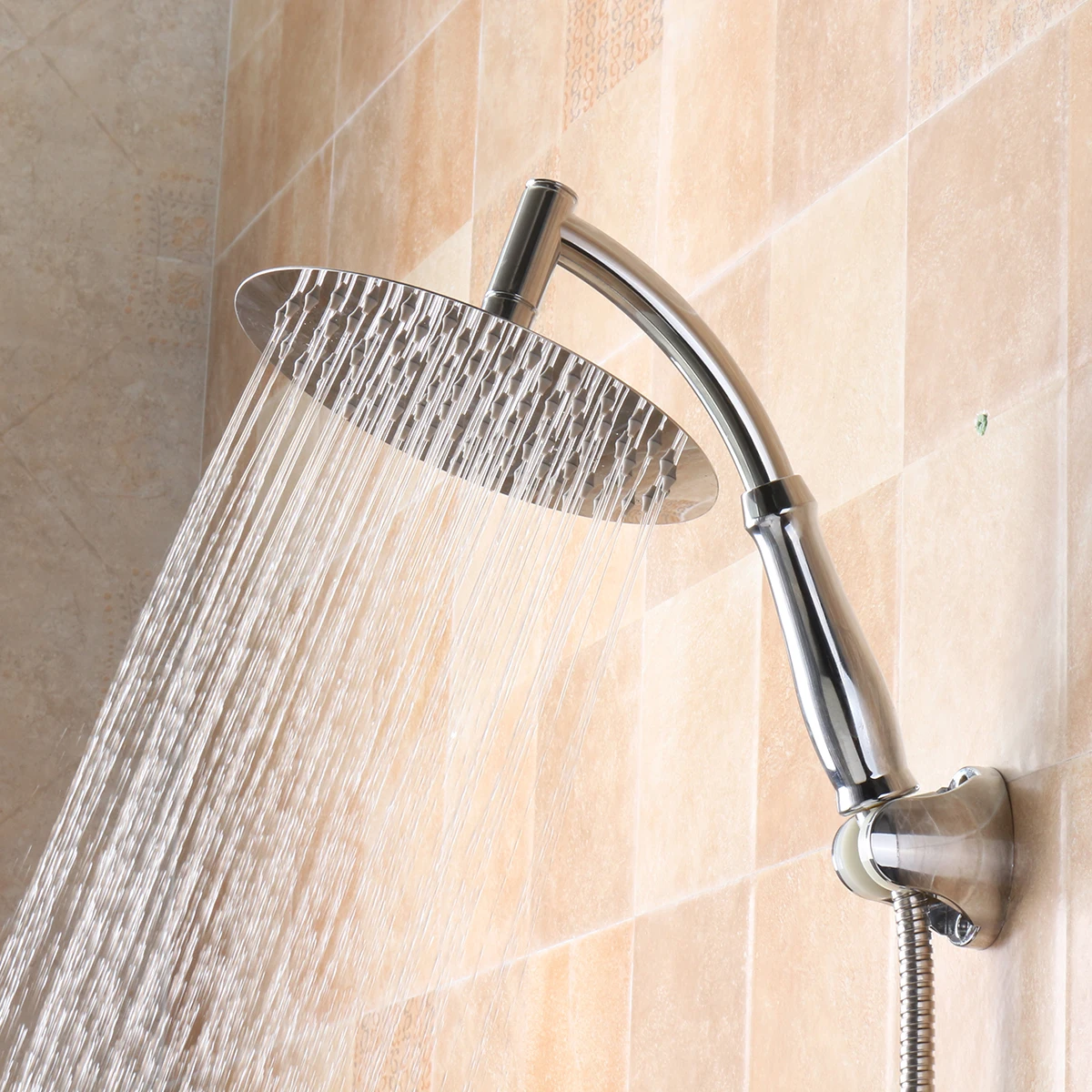 

Xueqin 6/8 Inch ABS Stainless Steel Round Bathroom Rainfall Ultrathin Showerhead Shower Faucet Portable Shower Head