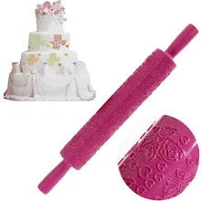 Резинки паста текстурированные Rolling Pin тиснение Sugarcraft Декор торт украшения инструмент Роза и сердце форма тисненый инструмент Кухня инструмент