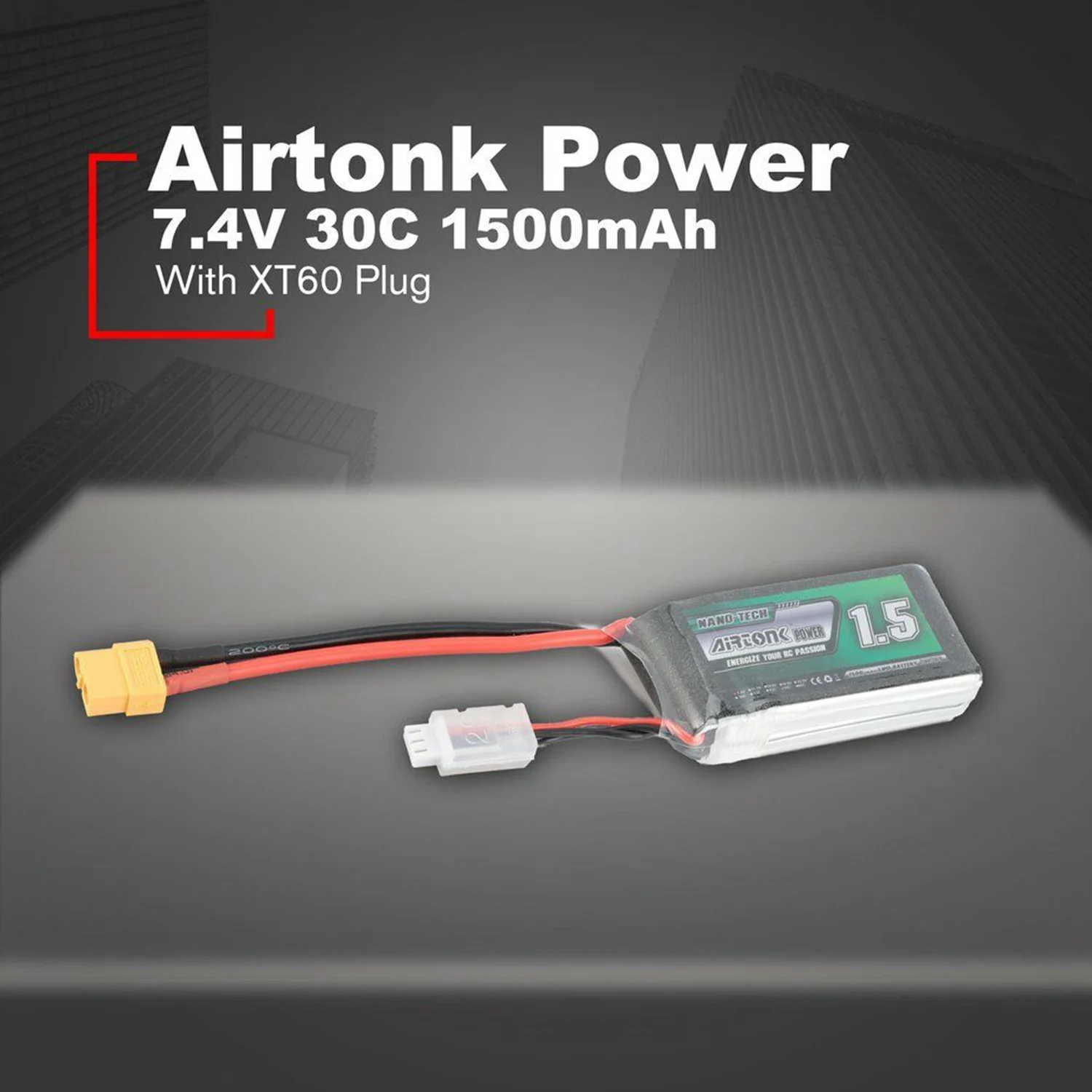 Airtonk power 7,4 V 1500Mah 30C 4S 1P Lipo батарея Xt60 разъем для радиоуправляемого дрона автомобиля