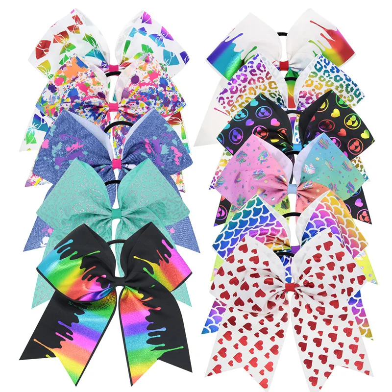 

REAKIDS Handmade Ribbon Children Bow Girls Kids Tie Hair Bows Headdress Scrunchie Ring Tie Hair Bow Lace Ribbon